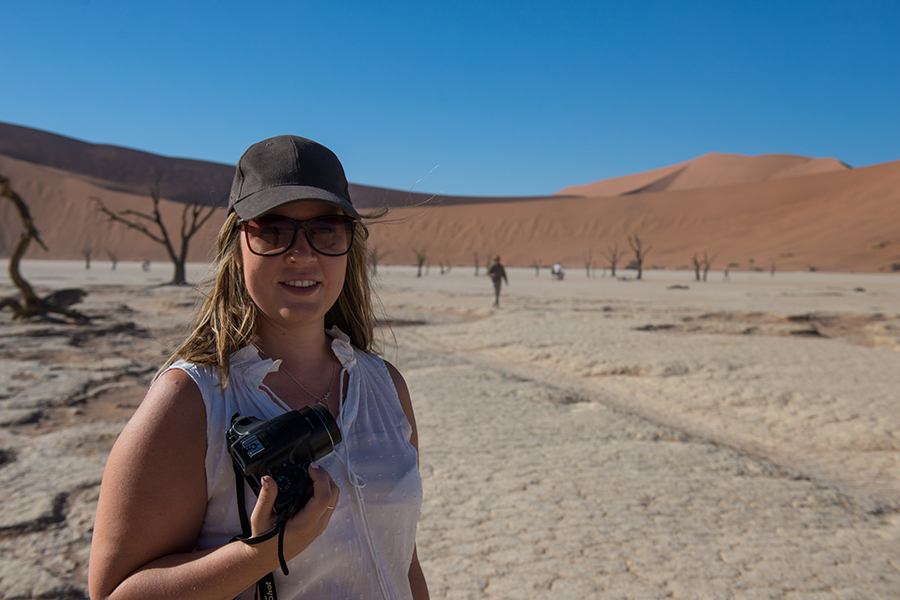 Mary Keet in Sossusvlei, Namibia