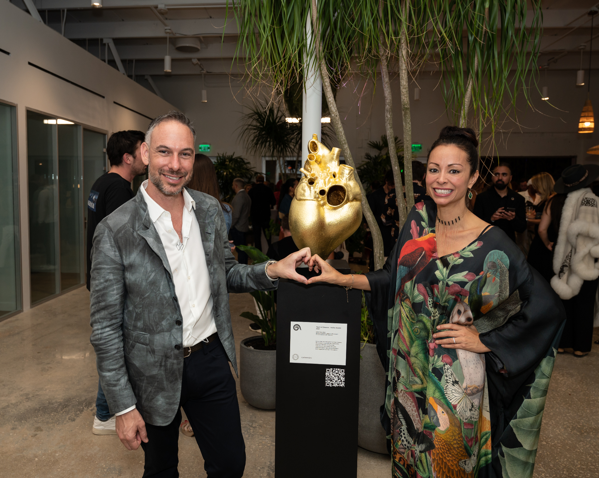 Tony and Ximena Cho at the Climate HUB unveiling during Miami Art Week