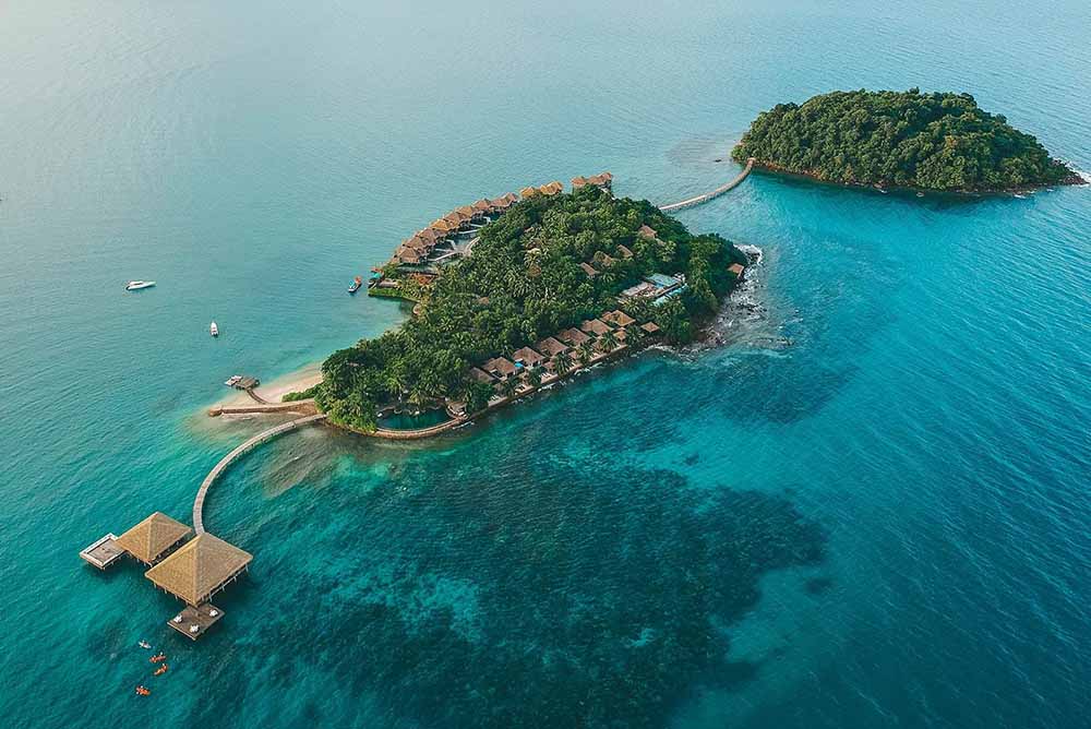 Aerial view of Song Saa Private Island in Cambodia