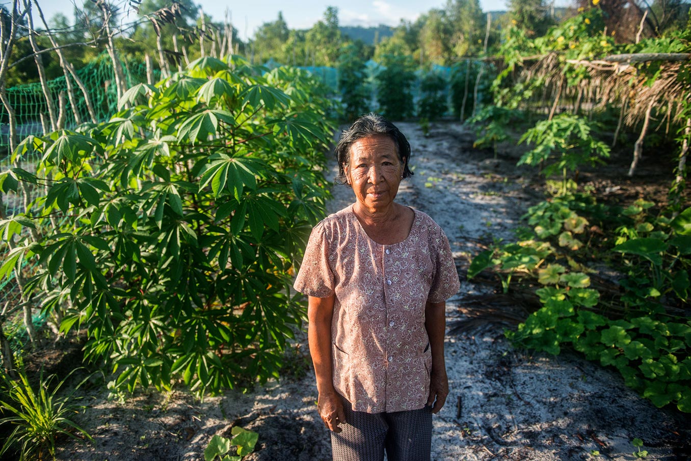 Woman in the Song Saa Foundation garden