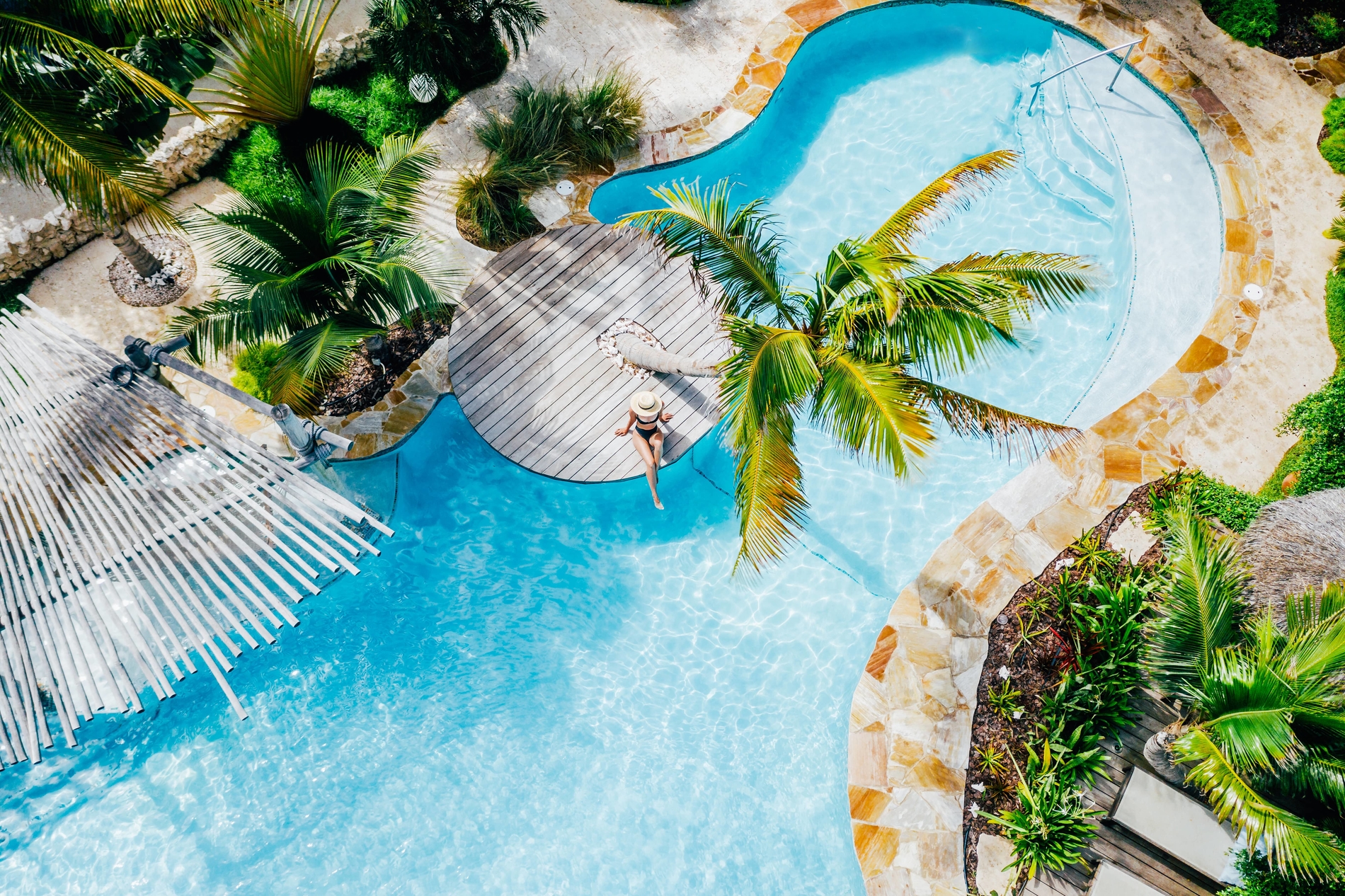 Aerial view of Boardwalk pool