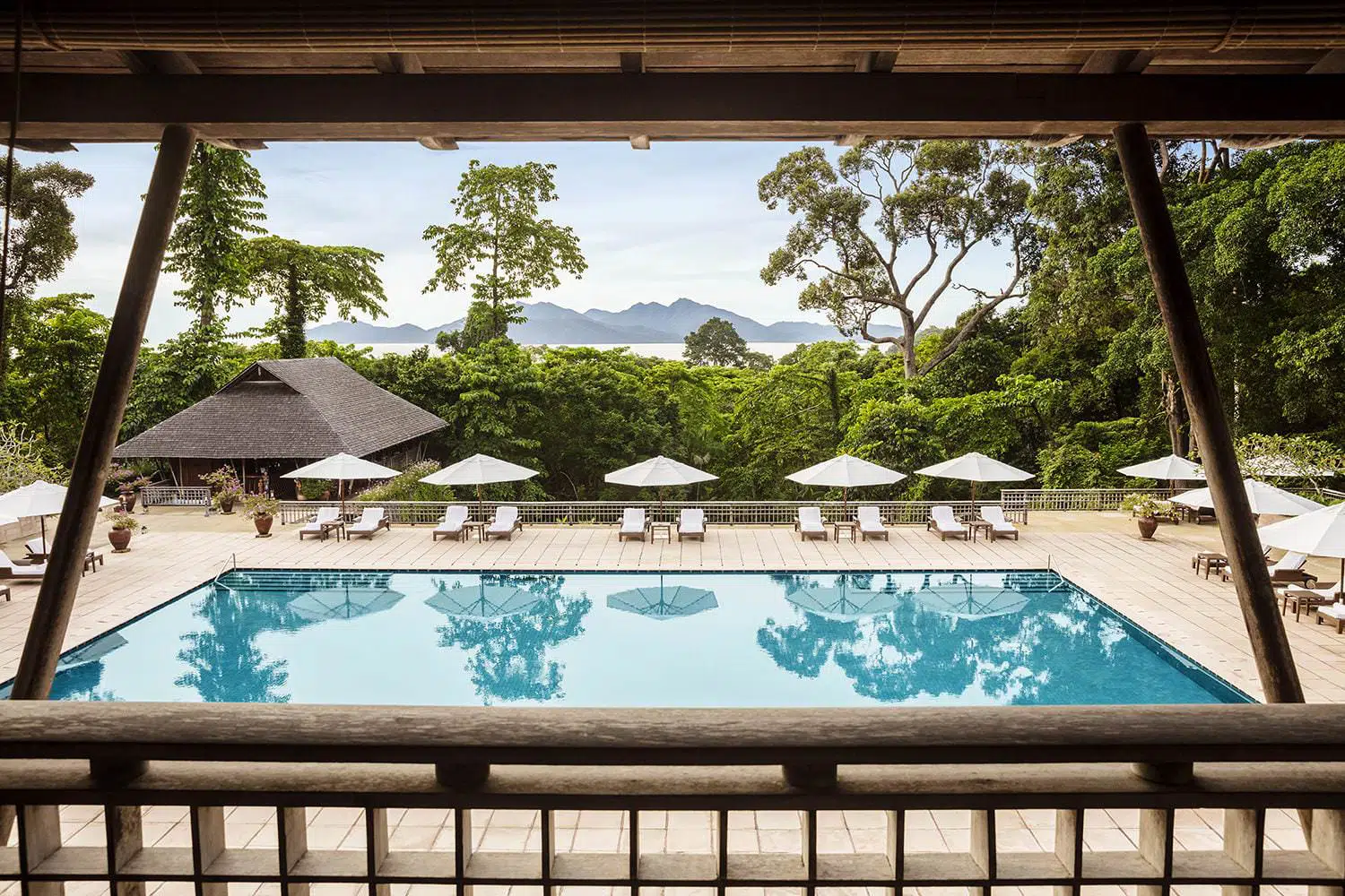 The Datai Langkawi adult pool with rainforest and Andaman views