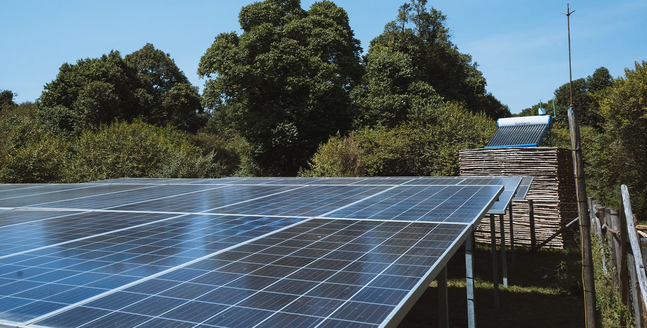 Solar panels powering sustainable hospitality