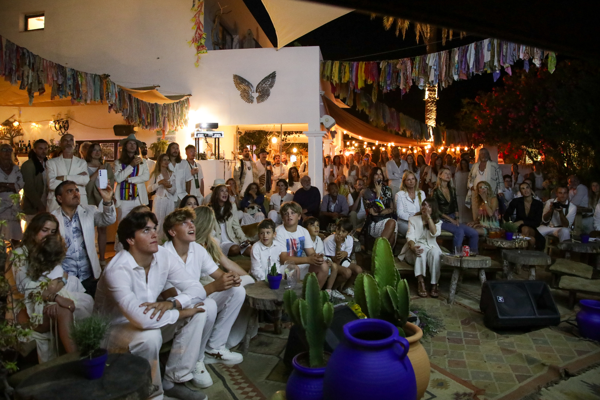 Audience gathered for a Ray of Light Awards evening in Ibiza