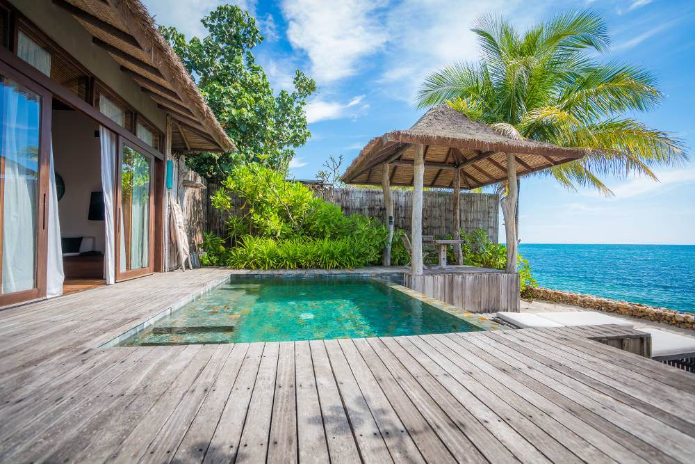 Private pool villa with ocean views